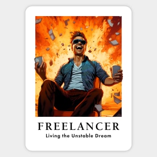 Freelancer: Living the Unstable Dream. Funny Sticker